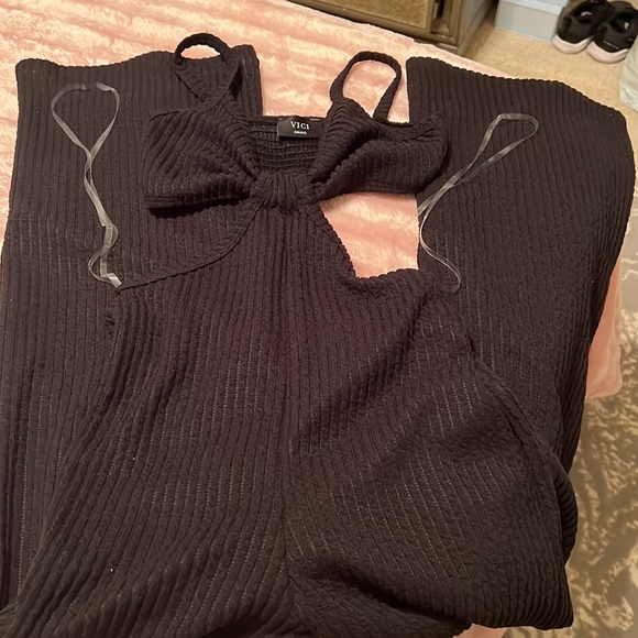 Vici NO PROMISES RIBBED KNIT CUTOUT JUMPSUIT - Picture 11 of 12